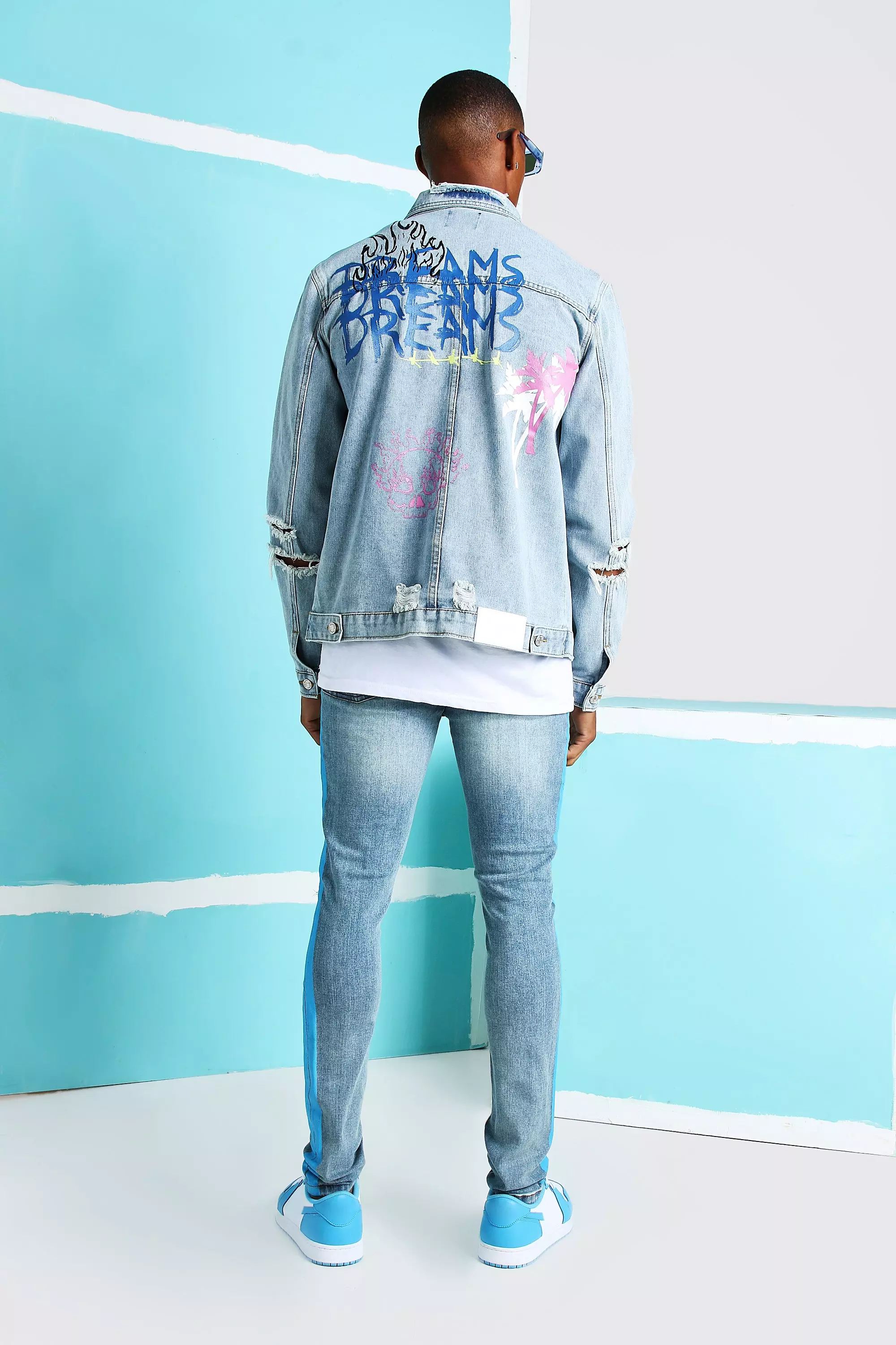 Guess graffiti hot sale denim jacket